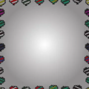 Vector. Border design is pattern in doodles art style. Decorative vintage frames Stock Illustration