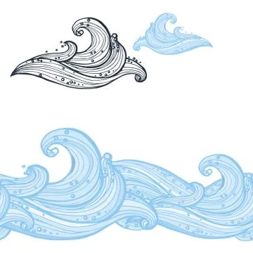 Vector border element wave pattern for design Stock Illustration