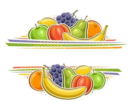 Vector border for Fruits Stock Illustration