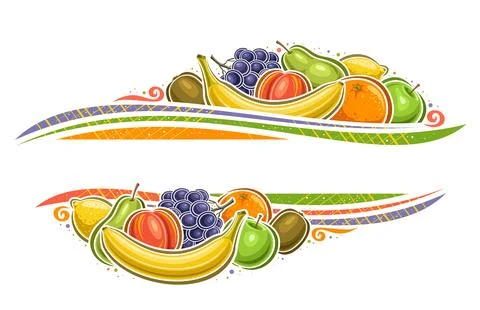 Vector border for Fruits Stock Illustration