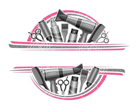 Vector border for Hair Salon Stock Illustration