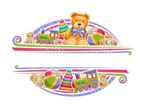 Vector border for Kid Toys Stock Illustration