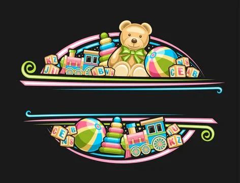 Vector border for Kid Toys Stock Illustration