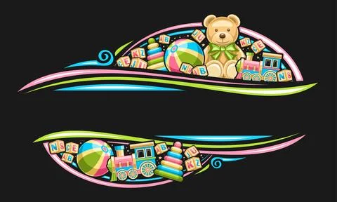 Vector border for Kid Toys Stock Illustration