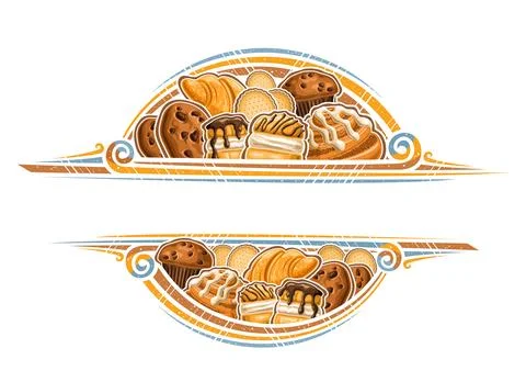 Vector border for Sweet Bakery 스톡 일러스트
