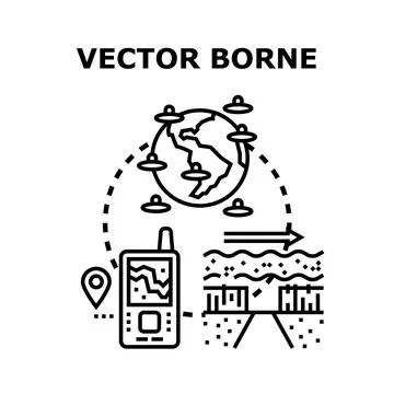 Vector borne disease transmission tracking global pandemic Stock Illustration