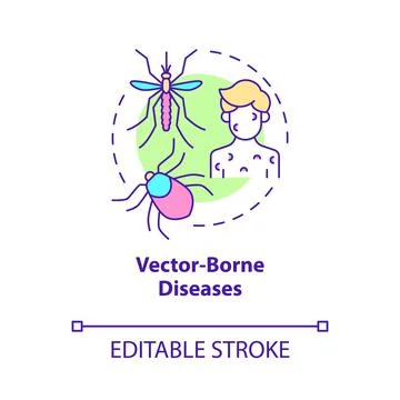 Vector borne diseases concept icon Stock Illustration