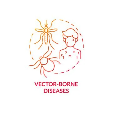 Vector borne diseases red gradient concept icon 스톡 일러스트