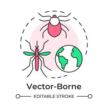 Vector borne multi color concept icon Stock Illustration
