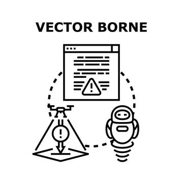 Vector borne transmission warning digital security concept Stock Illustration