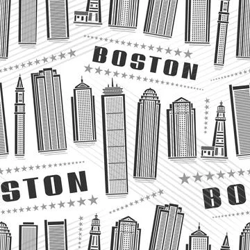 Vector Boston Seamless Pattern Stock Illustration
