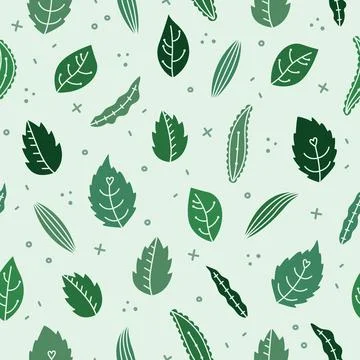 Vector botanical seamless pattern with leaves in a simple style イラスト素材