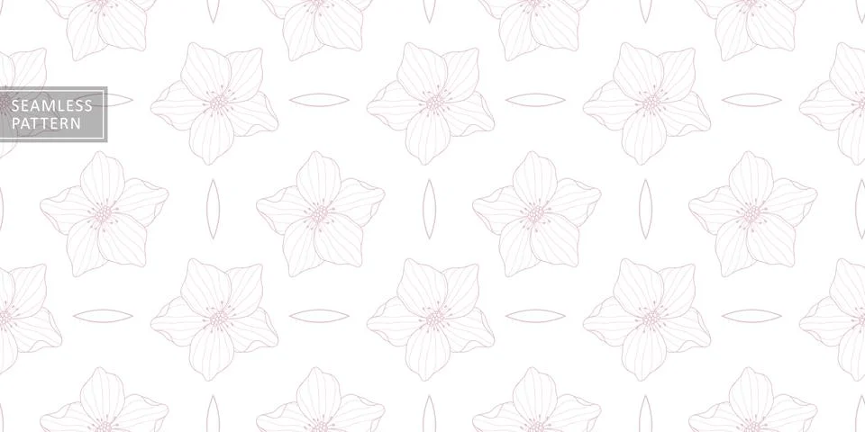 Vector botanical seamless pattern in light colors with delicate flowers Stock Illustration