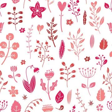 Vector botanical seamless pattern for Valentine's Day Stock Illustration