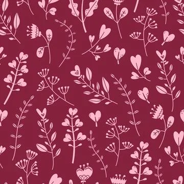 Vector botanical seamless pattern for Valentine's Day Stock Illustration