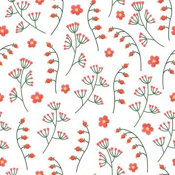 Vector botanical seamless pattern for Valentine's Day Stock Illustration