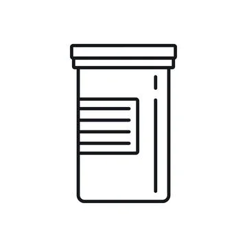 Vector bottle of medicine in outline style Stock Illustration