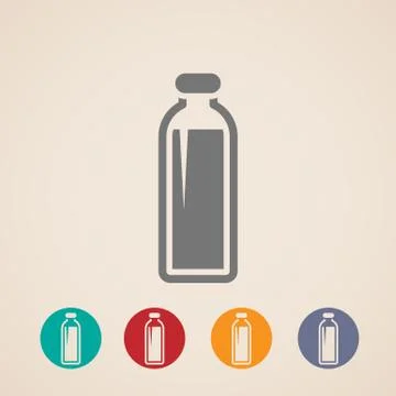 Vector bottle of milk or another beverage icons Stock Illustration