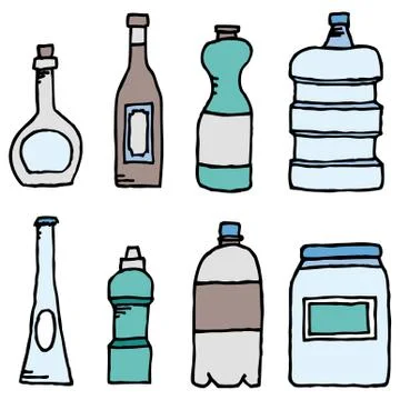 Vector bottle set / liquid vessels Stock Illustration