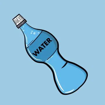 Vector bottle of water on a blue background Illustrazione stock