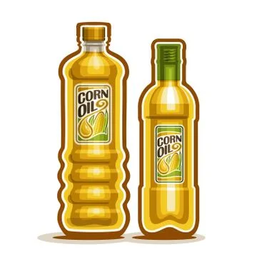 Vector Bottles with Corn Oil Stock Illustration