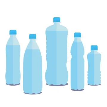 Vector bottles of pure water. Different sized bottles Stock Illustration