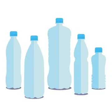 Vector bottles of pure water. Different sized bottles Stock Illustration