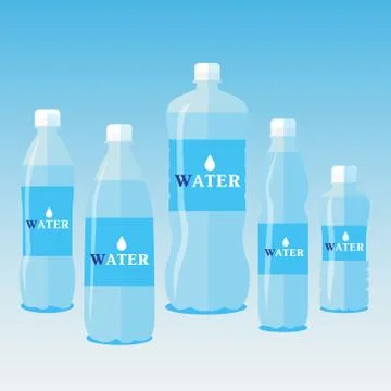 Vector bottles of pure water. Different sized bottles Stock-Illustration