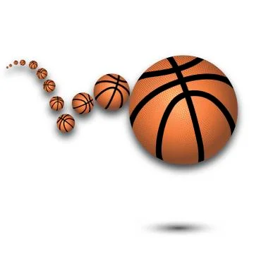Vector bouncing basketball 스톡 일러스트