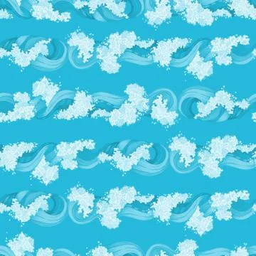 Vector boundless ocean pattern. Illustrazione stock