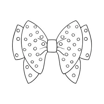Vector bow for a birthday party. Linear drawing in black and white for the ic Stock Illustration