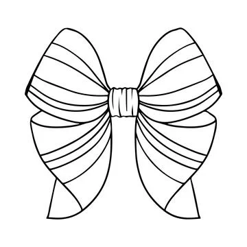 Vector bow for a birthday party. Linear drawing in black and white for the ic Stock Illustration