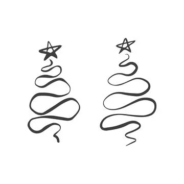 Vector bow for a birthday party. Linear drawing in black and white for the .. Stock Illustration
