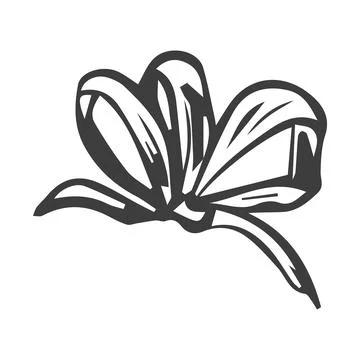 Vector bow for a birthday party. Linear drawing in black and white for the .. Stock Illustration