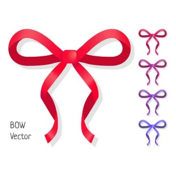 Vector bow set isolated. Colors of present bows Ilustración de archivo