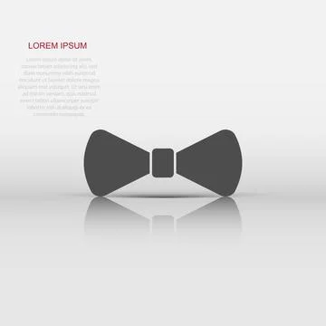 Vector Bow tie icon in flat style. Necktie sign illustration pictogram. Bow.. Stock Illustration