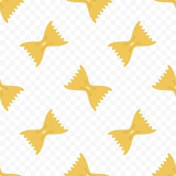 Vector bow tie pasta background. Farfalle. Italian cuisine pasta pattern Stock Illustration