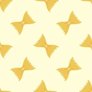 Vector bow tie pasta background. Farfalle. Italian cuisine pasta pattern Stock Illustration