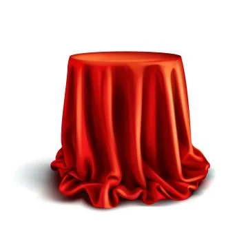 Vector box covered with red silk cloth Stock Illustration