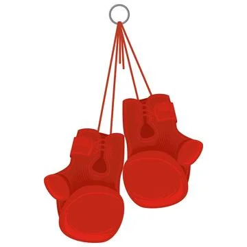 Vector Boxing Icon with red gloves. Award Icon. Placement in a Sporting Com.. Stock Illustration