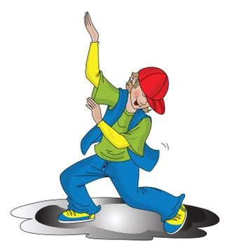 Vector of boy dancing. Stockillustratie