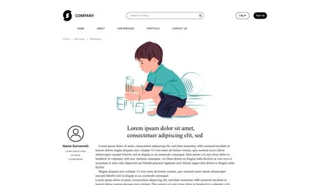 Vector boy in shadow of sharp lines style . Editable illustration Stock Illustration