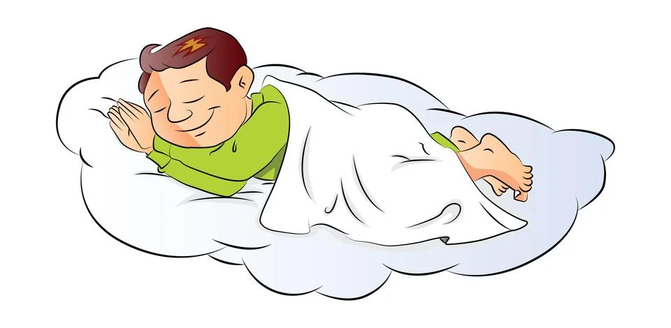 Vector of a boy sleeping. Stock Illustration