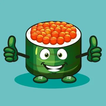 Vector boy sushi cartoon character Stock Illustration