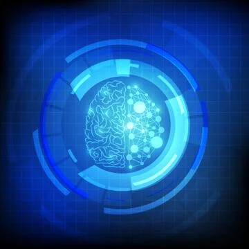 Vector : Brain on blue background Stock Illustration