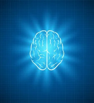 Vector brain blueprint. Stock Illustration