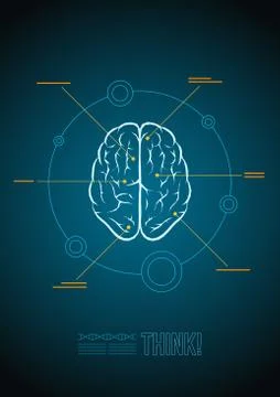 Vector brain infographic template. Illustrazione stock