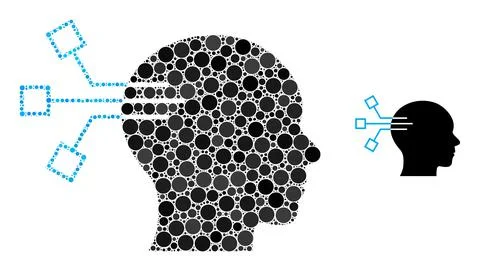 Vector Brain Link Composition of Small Circles Stock Illustration
