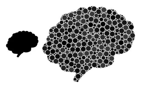 Vector Brain Organ Composition of Dots 스톡 일러스트