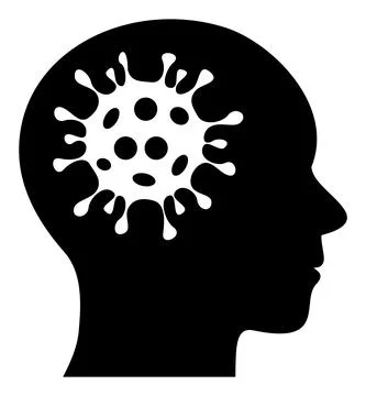 Vector Brain Virus Flat Icon Image 库存插图